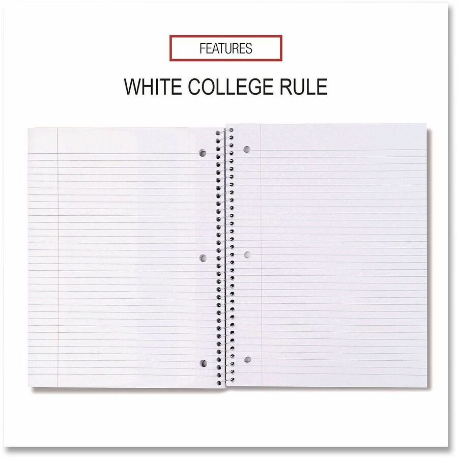 Universal Notebook - 1 Subject(s) - 100 Sheets - Spiral - Medium Ruled, College Ruled Front Ruling - 15 lb Basis Weight - 11" Height x 8.5" Width - White Paper - Black Bagasse Cover