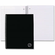 Universal Notebook - 1 Subject(s) - 100 Sheets - Spiral - Medium Ruled, College Ruled Front Ruling - 15 lb Basis Weight - 11" Height x 8.5" Width - White Paper - Black Bagasse Cover