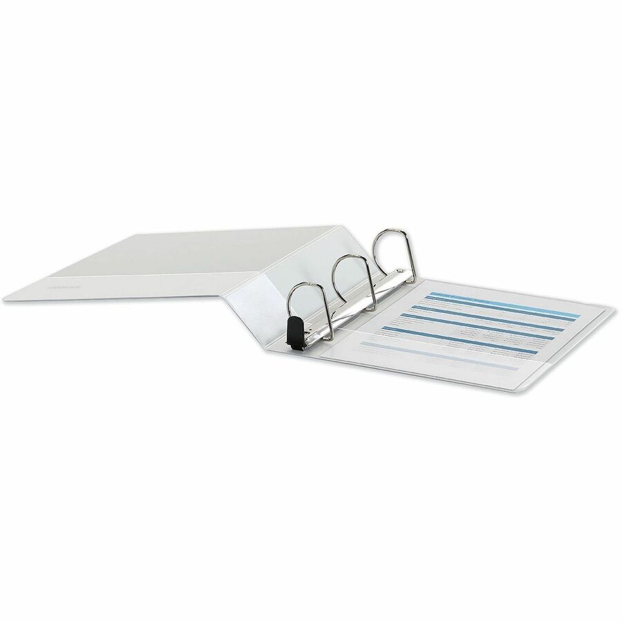 2" Binder Capacity - Letter - 8 1/2" x 11" Sheet Size - 565 Sheet Capacity - 3 Ring(s) - Fastener(s): Ring - Pocket(s): 2, Inside Front & Back - Polypropylene - White - Non-stick - 1 Each