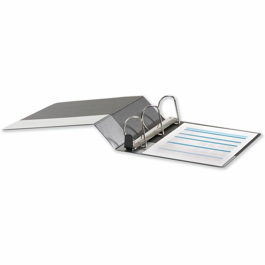 3" Binder Capacity - Letter - 8 1/2" x 11" Sheet Size - 650 Sheet Capacity - 3 Ring(s) - Fastener(s): Ring - Pocket(s): 2, Inside Front & Back - Polypropylene - Black - Non-stick - 1 Each