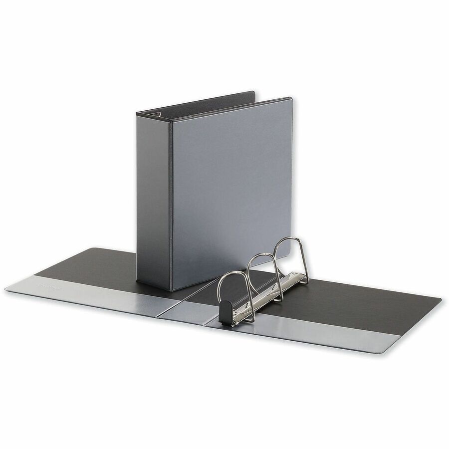 3" Binder Capacity - Letter - 8 1/2" x 11" Sheet Size - 650 Sheet Capacity - 3 Ring(s) - Fastener(s): Ring - Pocket(s): 2, Inside Front & Back - Polypropylene - Black - Non-stick - 1 Each