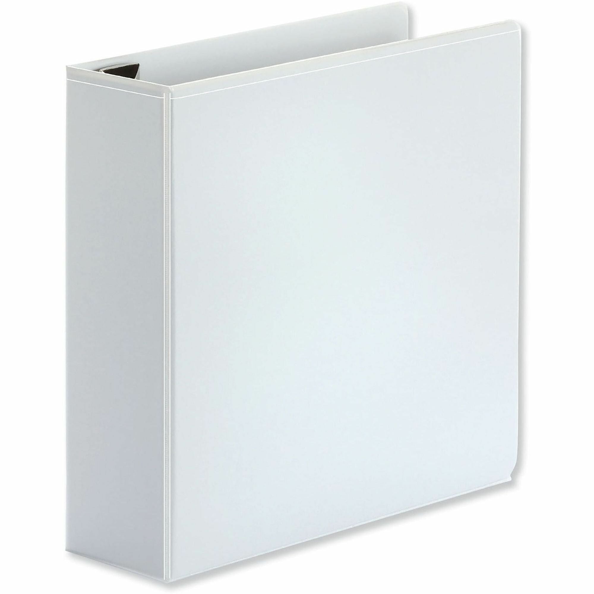 3" Binder Capacity - Letter - 8 1/2" x 11" Sheet Size - 650 Sheet Capacity - 3 Ring(s) - Fastener(s): Ring - Pocket(s): 2, Inside Front & Back - Polypropylene - White - Non-stick - 1 Each