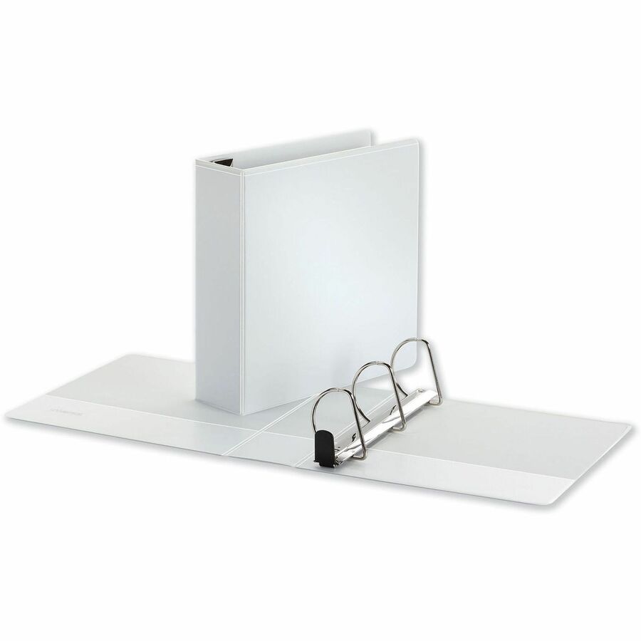 3" Binder Capacity - Letter - 8 1/2" x 11" Sheet Size - 650 Sheet Capacity - 3 Ring(s) - Fastener(s): Ring - Pocket(s): 2, Inside Front & Back - Polypropylene - White - Non-stick - 1 Each