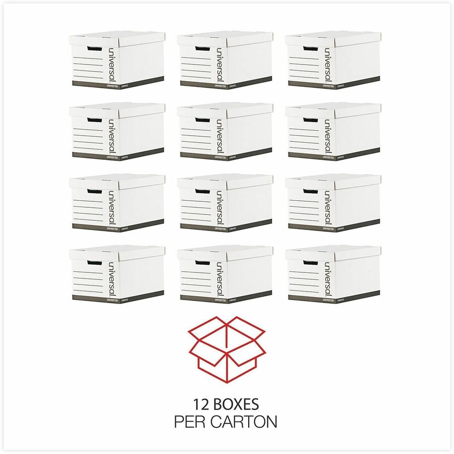 Universal Storage Case, Letter/Legal Size, Lift-off Lid, Medium Duty, White, 12/Carton