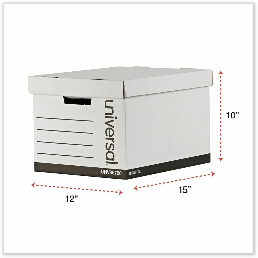 Universal Storage Case, Letter/Legal Size, Lift-off Lid, Medium Duty, White, 12/Carton