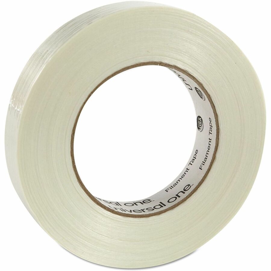 59.93 yd Length x 0.94" Width x 7.4 mil Thickness - 3" Core - Clear - Synthetic Rubber - Plastic Backing - 1 Roll