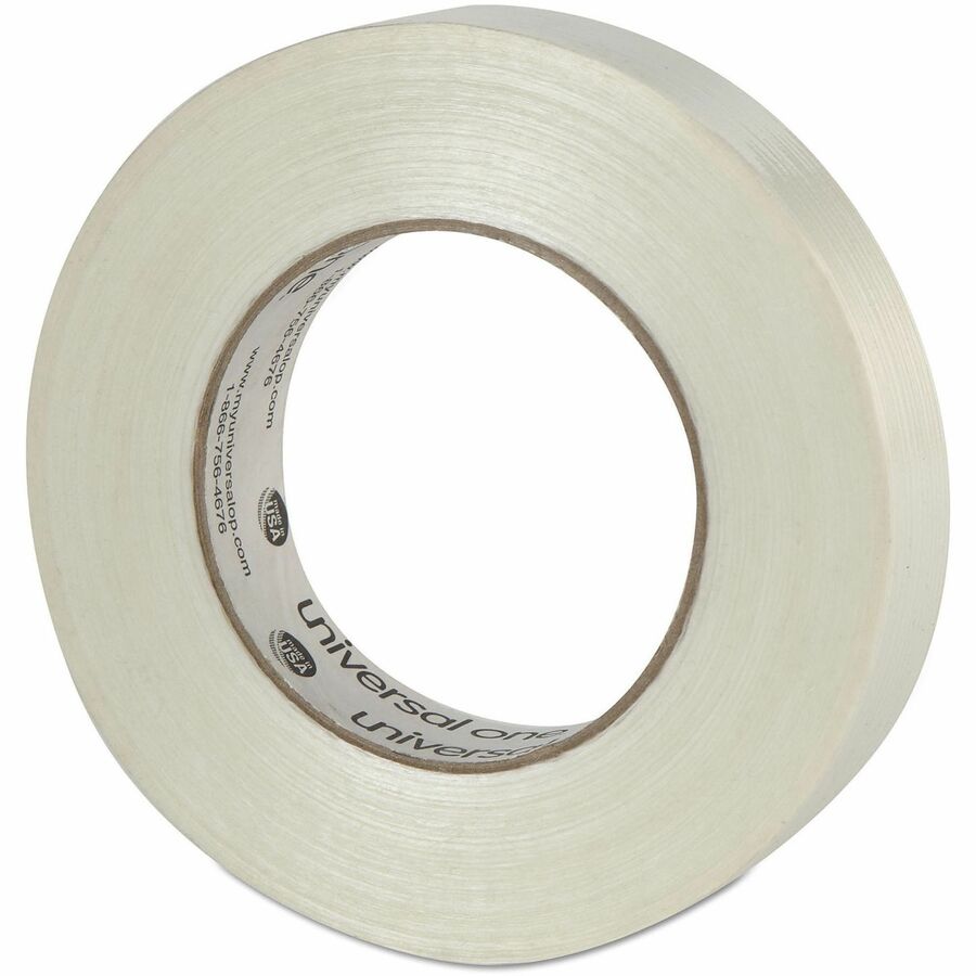 59.93 yd Length x 0.94" Width x 7.4 mil Thickness - 3" Core - Clear - Synthetic Rubber - Plastic Backing - 1 Roll