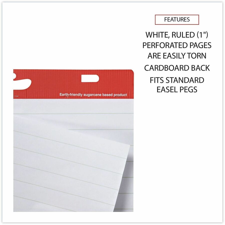 Universal Easel Pad - 1 Subject(s) - 50 Sheets - Tape Bound - 15 lb Basis Weight - 34" Height x 27" Width - White Paper - Cardboard Cover - 2 / Carton