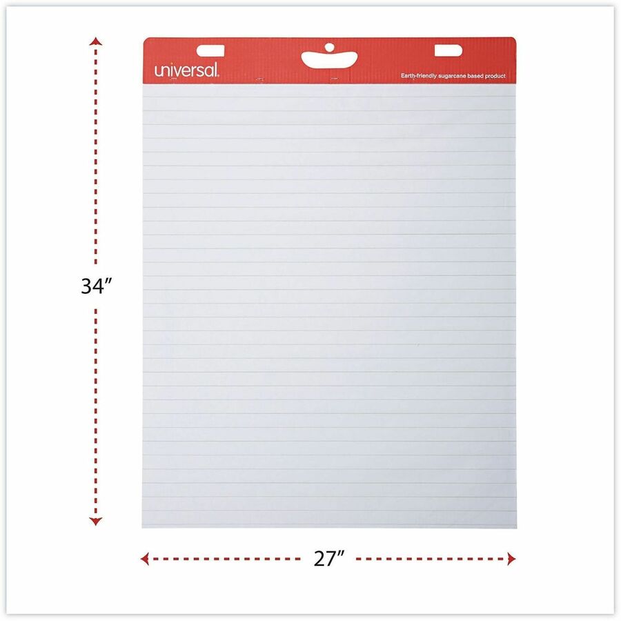 Universal Easel Pad - 1 Subject(s) - 50 Sheets - Tape Bound - 15 lb Basis Weight - 34" Height x 27" Width - White Paper - Cardboard Cover - 2 / Carton