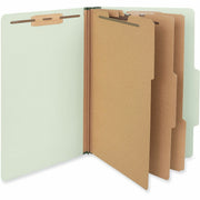 Universal 2/5 Tab Cut Legal Classification Folder - 8 1/2" x 14" - 3" Expansion - 8 Fastener(s) - 2" Fastener Capacity - Top Tab Location - Right of Center Tab Position - 3 Divider(s) - Green - 10 Box