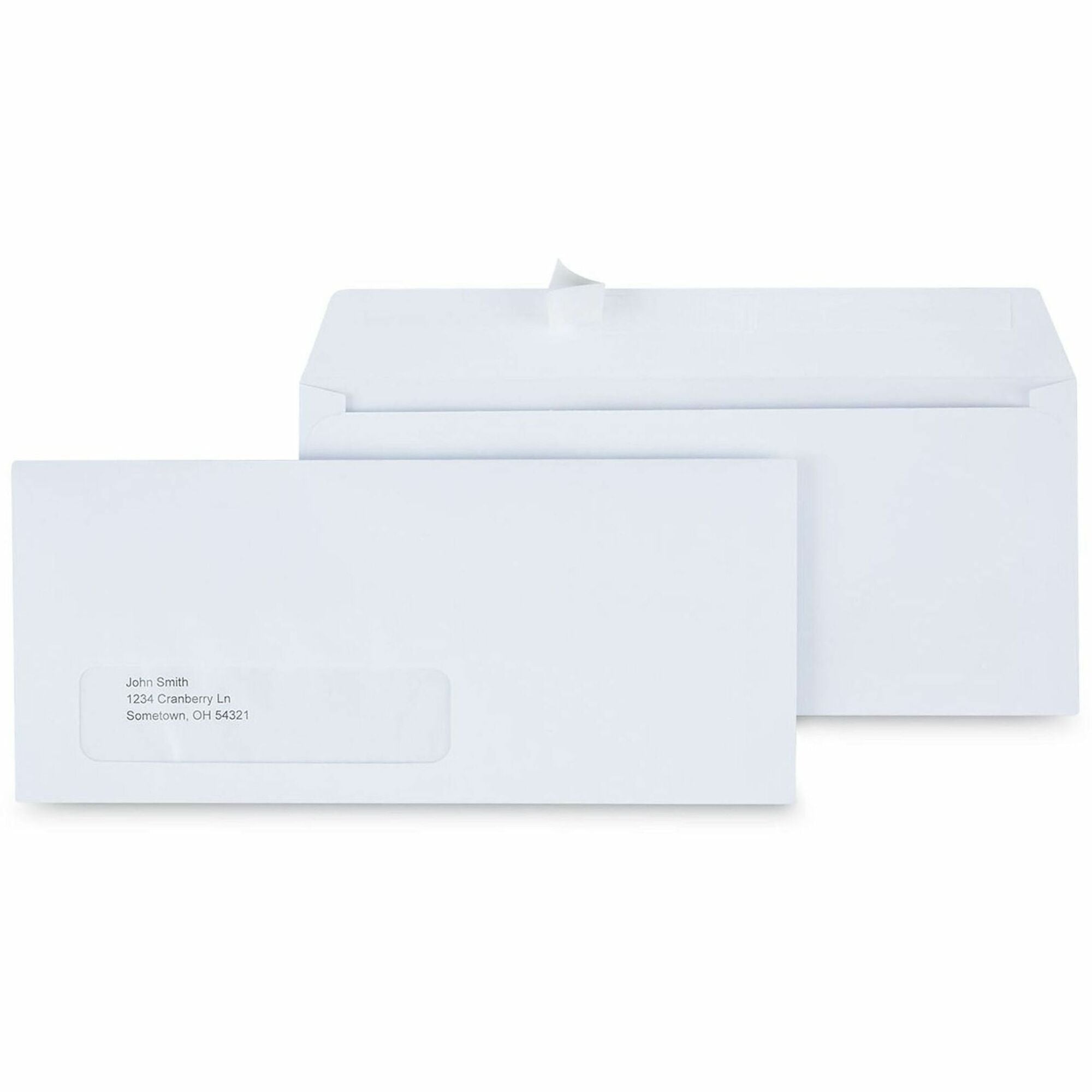 Universal Envelope, Business #10, 24 lb, Self Adhesive, White, Paper Stock, 500/Box