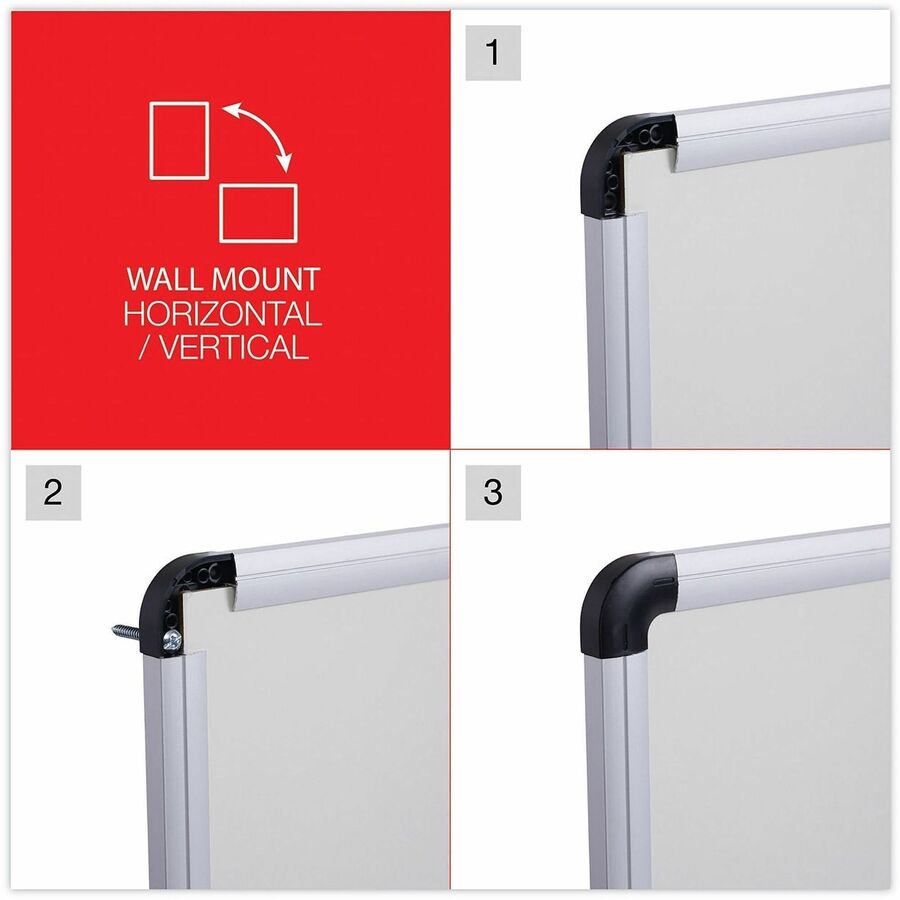 Universal Dry Erase Board - 48" (4 ft) Width x 36" (3 ft) Height - White Melamine Surface - Satin Aluminum Frame - 1 Each