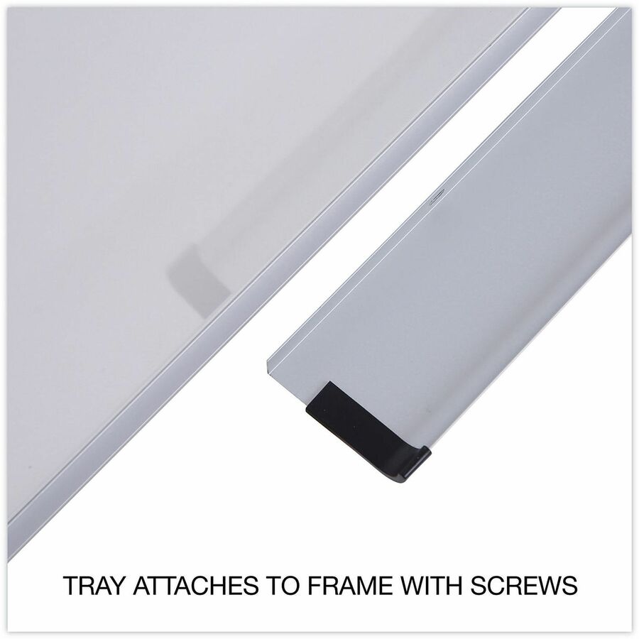 Universal Dry Erase Board - 24" (2 ft) Width x 18" (1.5 ft) Height - White Melamine Surface - Satin Aluminum Frame - 1 Each
