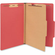 Universal 2/5 Tab Cut Legal Classification Folder - 8 1/2" x 14" - 2" Expansion - 4 Fastener(s) - 2" Fastener Capacity - Top Tab Location - Right of Center Tab Position - 1 Divider(s) - Ruby Red - 10 Box