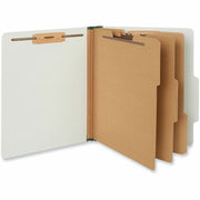 Universal 2/5 Tab Cut Letter Classification Folder - 8 1/2" x 11" - 3" Expansion - 8 Fastener(s) - 2" Fastener Capacity - Top Tab Location - Right of Center Tab Position - 3 Divider(s) - Gray - 10 Box