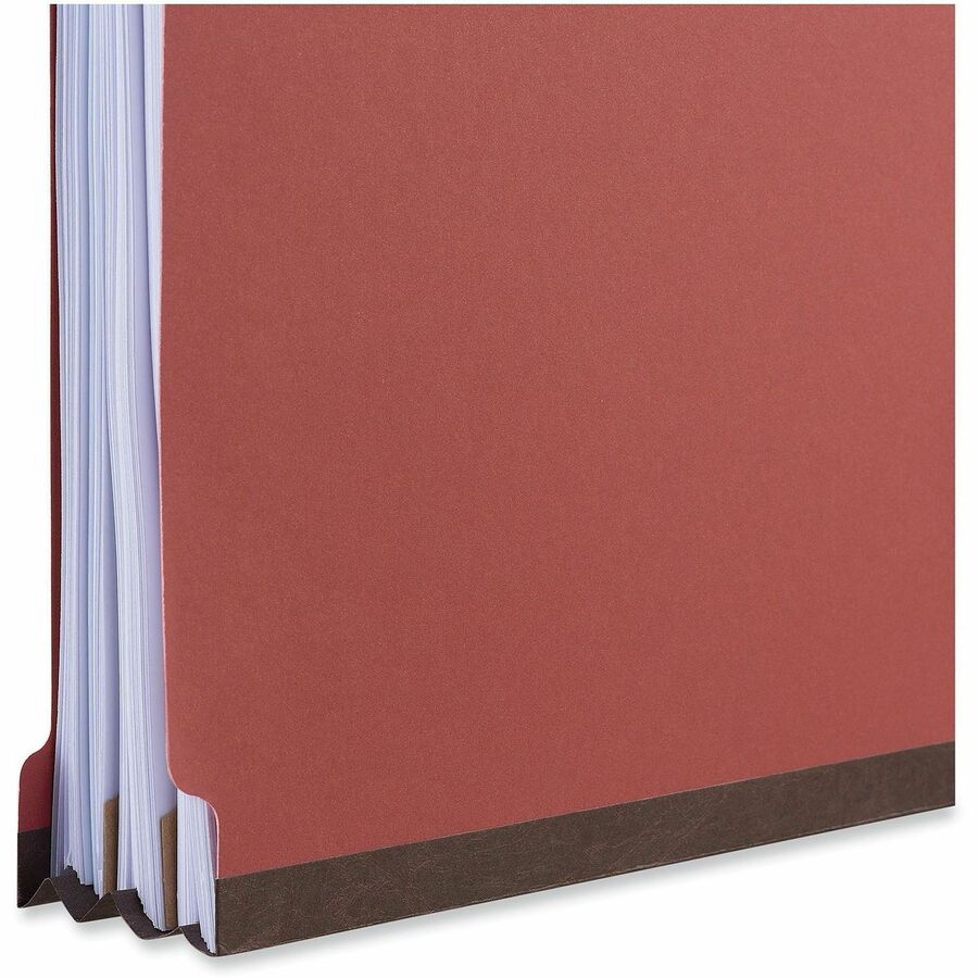 Universal 2/5 Tab Cut Letter Classification Folder - 8 1/2" x 11" - 2" Expansion - 4 Fastener(s) - 2" Fastener Capacity - Top Tab Location - Right of Center Tab Position - 1 Divider(s) - Ruby Red - 10 Box