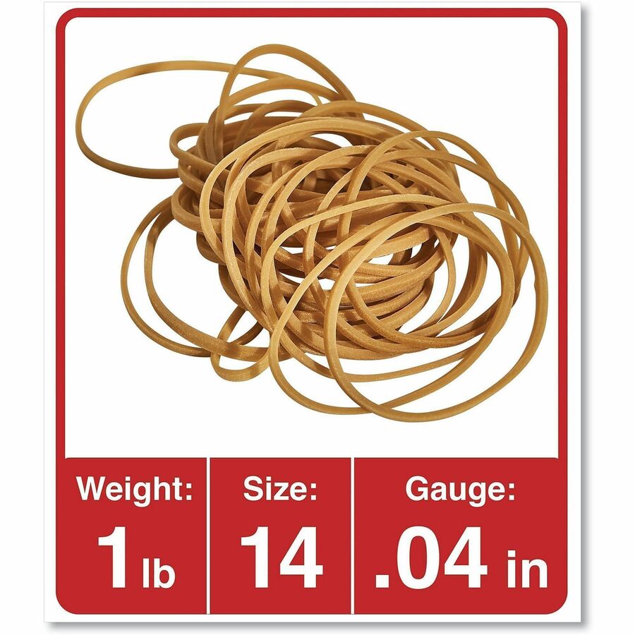 Size: #14 - 2" Length x 0.1" Width - 6 lb/in - Rubber - Beige - 2200 / Pack
