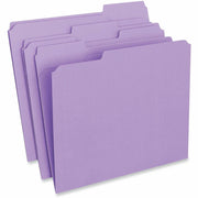 Universal 1/3 Tab Cut Letter Top Tab File Folders, 8.5" x 11", 1" Expansion, Assorted Tab Positions, 11 pt. Stock, Box of 100