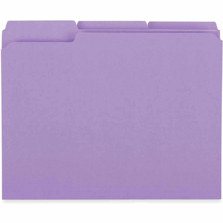 Universal 1/3 Tab Cut Letter Top Tab File Folders, 8.5" x 11", 1" Expansion, Assorted Tab Positions, 11 pt. Stock, Box of 100