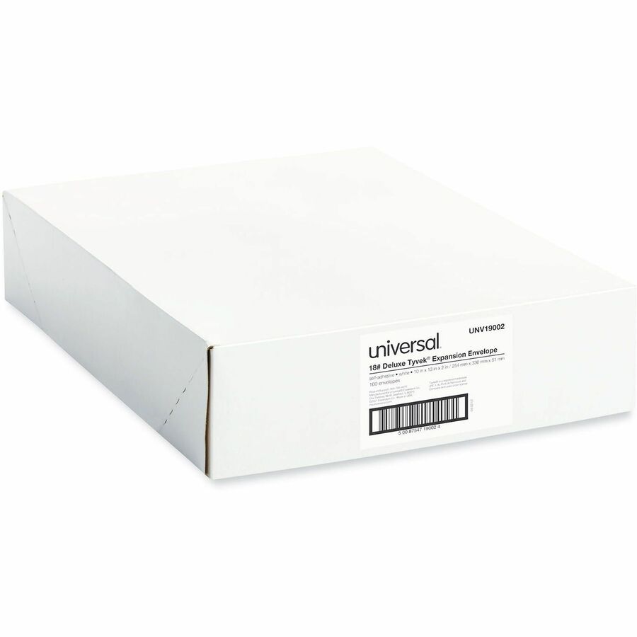 Universal Tyvek Catalog Envelope, #13 1/2, 18 lb, Self Adhesive, White, 100/Box