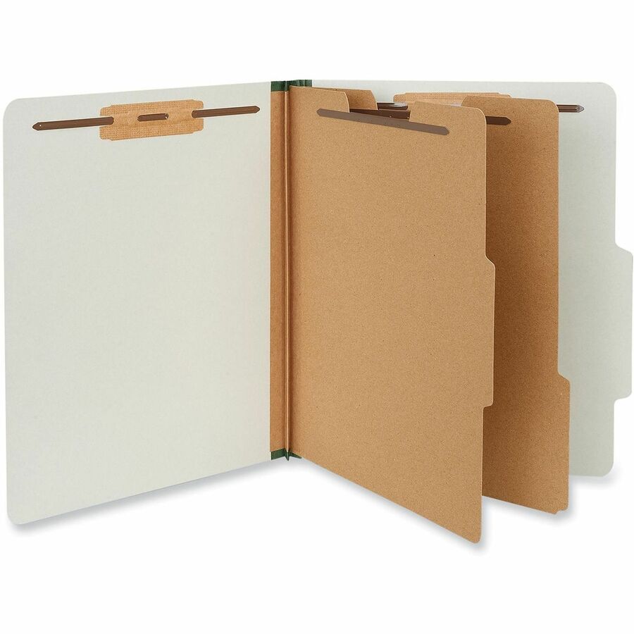 Universal 2/5 Tab Cut Letter Classification Folder - 8 1/2" x 11" - 2" Expansion - 6 Fastener(s) - 2" Fastener Capacity - Top Tab Location - Right of Center Tab Position - 2 Divider(s) - Gray - 10 Box