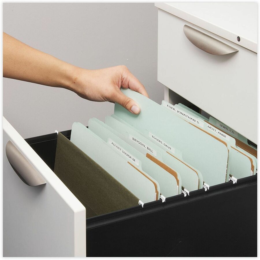 Universal 2/5 Tab Cut Letter Classification Folder - 8 1/2" x 11" - 2" Expansion - 6 Fastener(s) - 2" Fastener Capacity - Top Tab Location - Right of Center Tab Position - 2 Divider(s) - Gray, Green - 10 Box