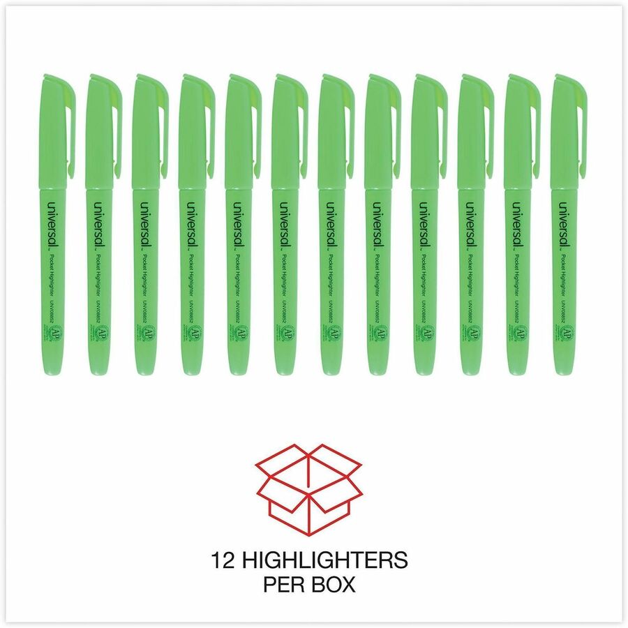 Chisel Marker Point - Fluorescent Green Ink - Green Barrel - 1 Dozen