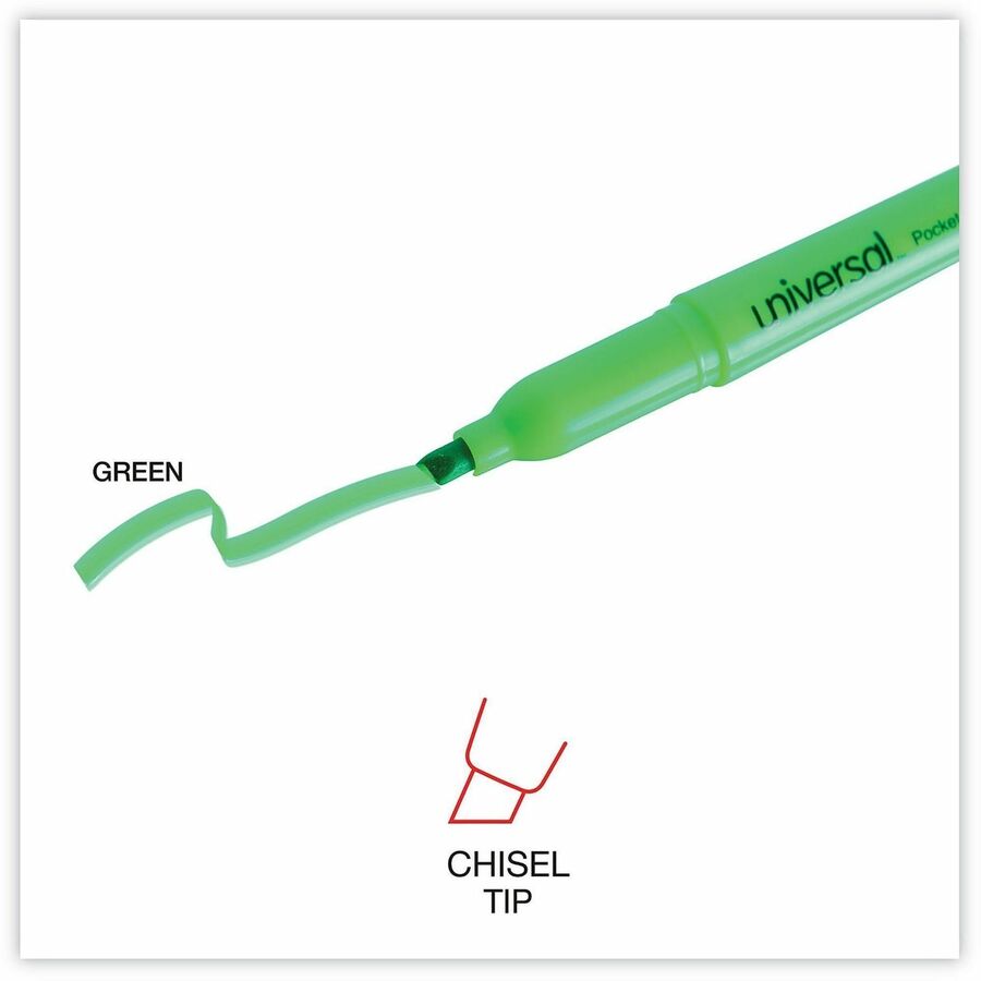Chisel Marker Point - Fluorescent Green Ink - Green Barrel - 1 Dozen