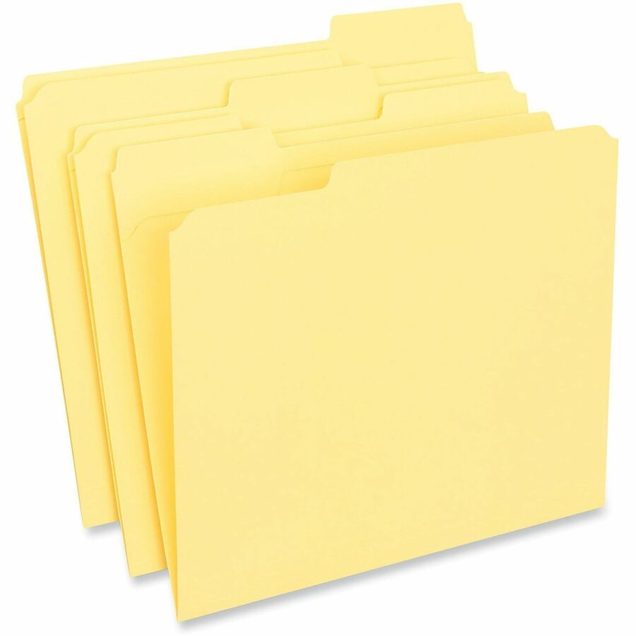 Universal 1/3 Tab Cut Letter Top Tab File Folders, 8.5" x 11", 1" Expansion, Assorted Tab Positions, 11 pt. Stock, Box of 100