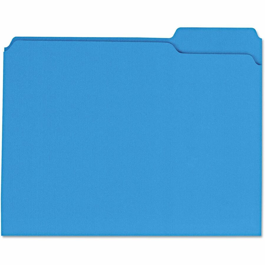 Universal 1/3 Tab Cut Letter Top Tab File Folders, 8.5" x 11", 1" Expansion, Assorted Tab Positions, 11 pt. Stock, Box of 100