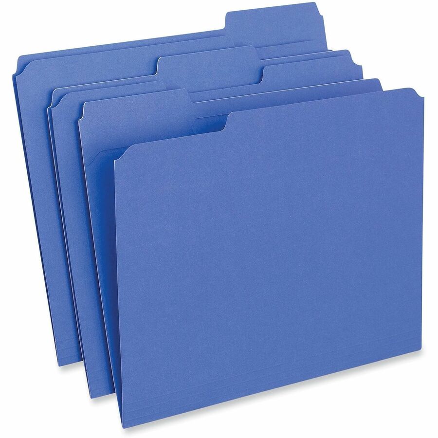 Universal 1/3 Tab Cut Letter Top Tab File Folders, 8.5" x 11", 1" Expansion, Assorted Tab Positions, 11 pt. Stock, Box of 100