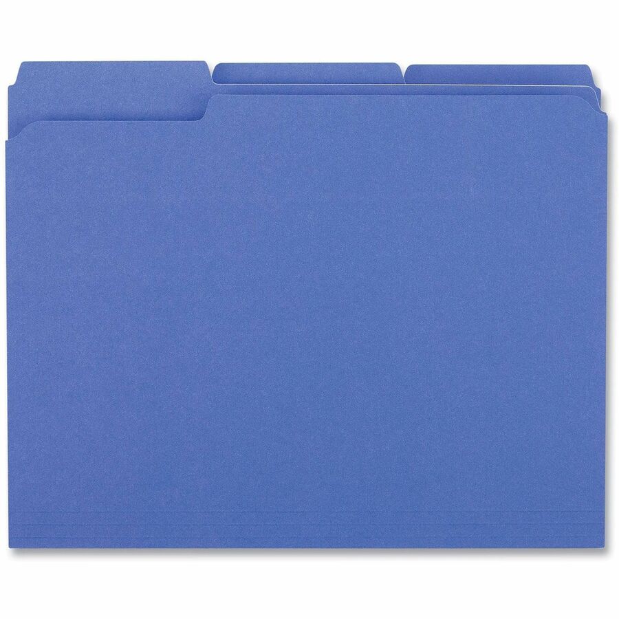 Universal 1/3 Tab Cut Letter Top Tab File Folders, 8.5" x 11", 1" Expansion, Assorted Tab Positions, 11 pt. Stock, Box of 100
