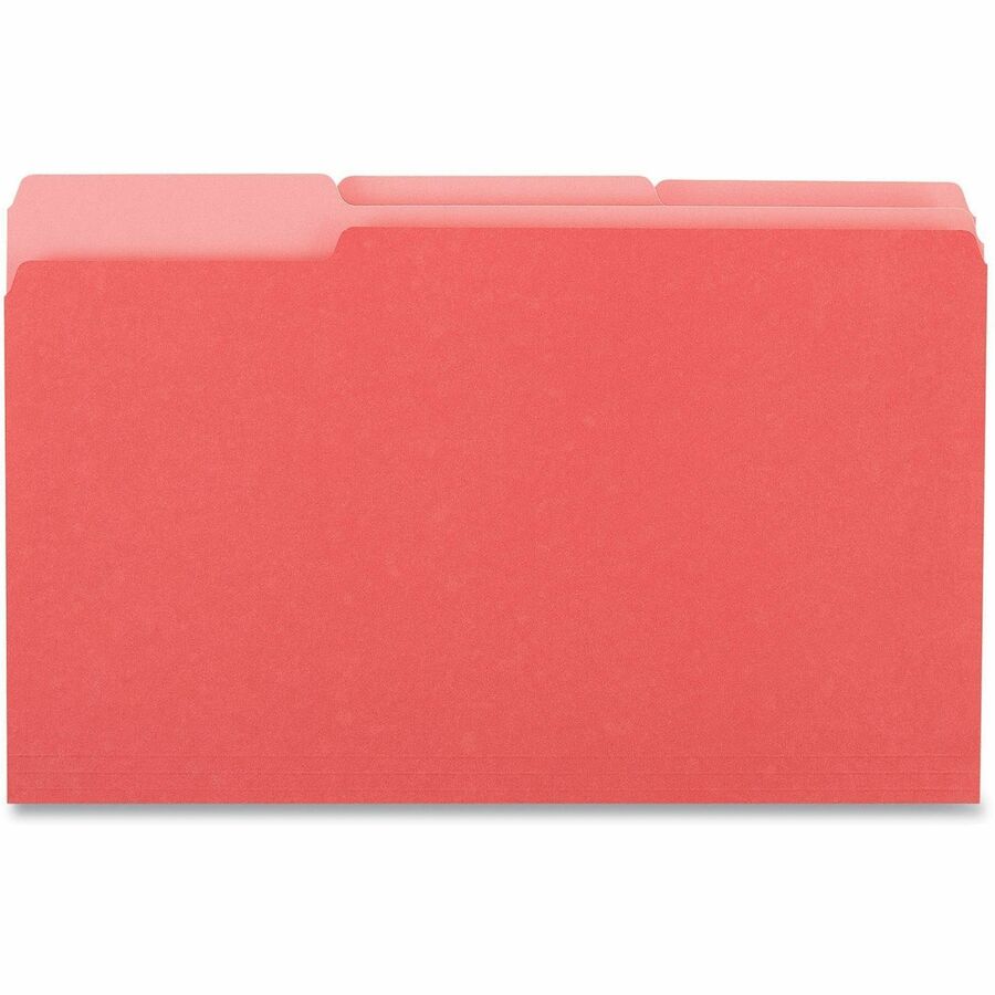 Universal 1/3 Tab Cut Legal Top Tab File Folder, 8 1/2" x 14", Assorted Tab Position, 11 pt. Stock, Box of 100