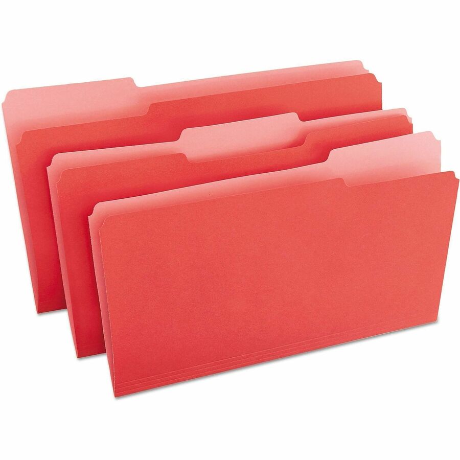 Universal 1/3 Tab Cut Legal Top Tab File Folder, 8 1/2" x 14", Assorted Tab Position, 11 pt. Stock, Box of 100