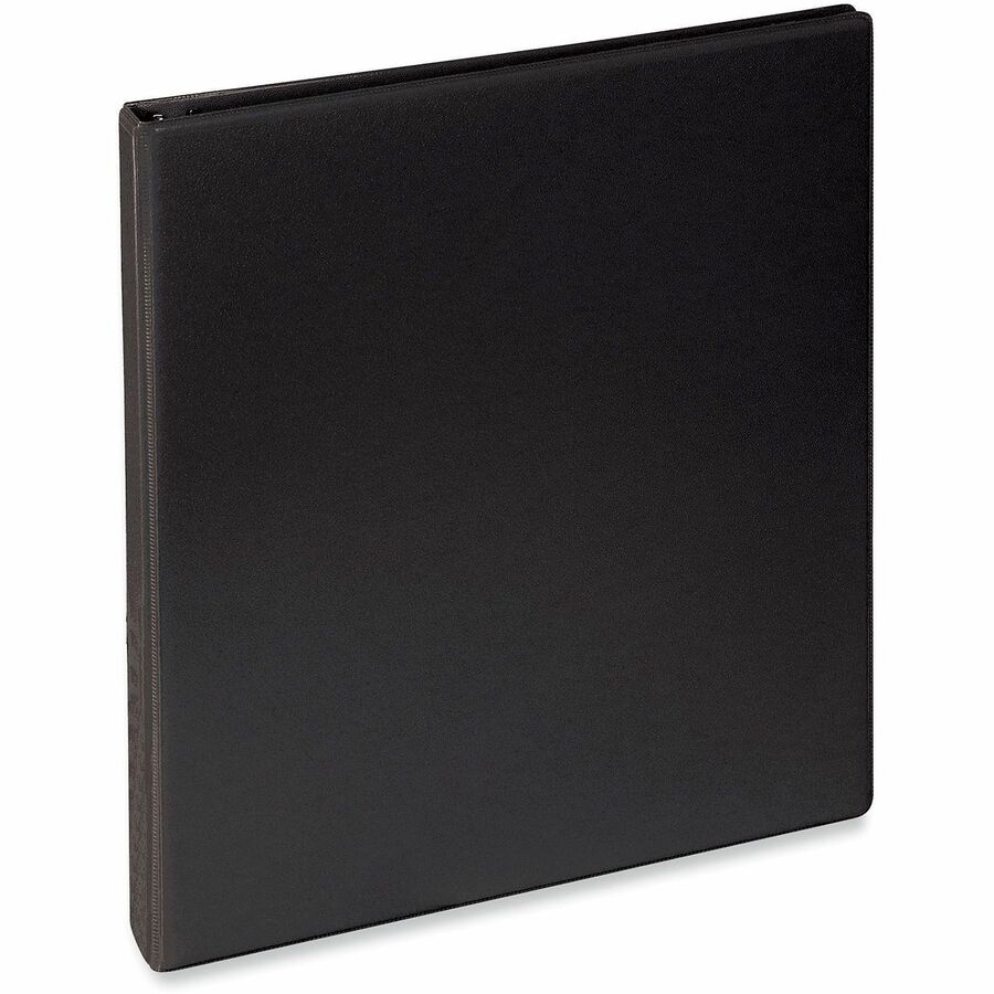 1/2" Binder Capacity - Letter - 8 1/2" x 11" Sheet Size - 120 Sheet Capacity - 3 Ring(s) - Fastener(s): Ring - Pocket(s): 2, Inside Front & Back - Polypropylene - Black - Non-stick - 1 Each
