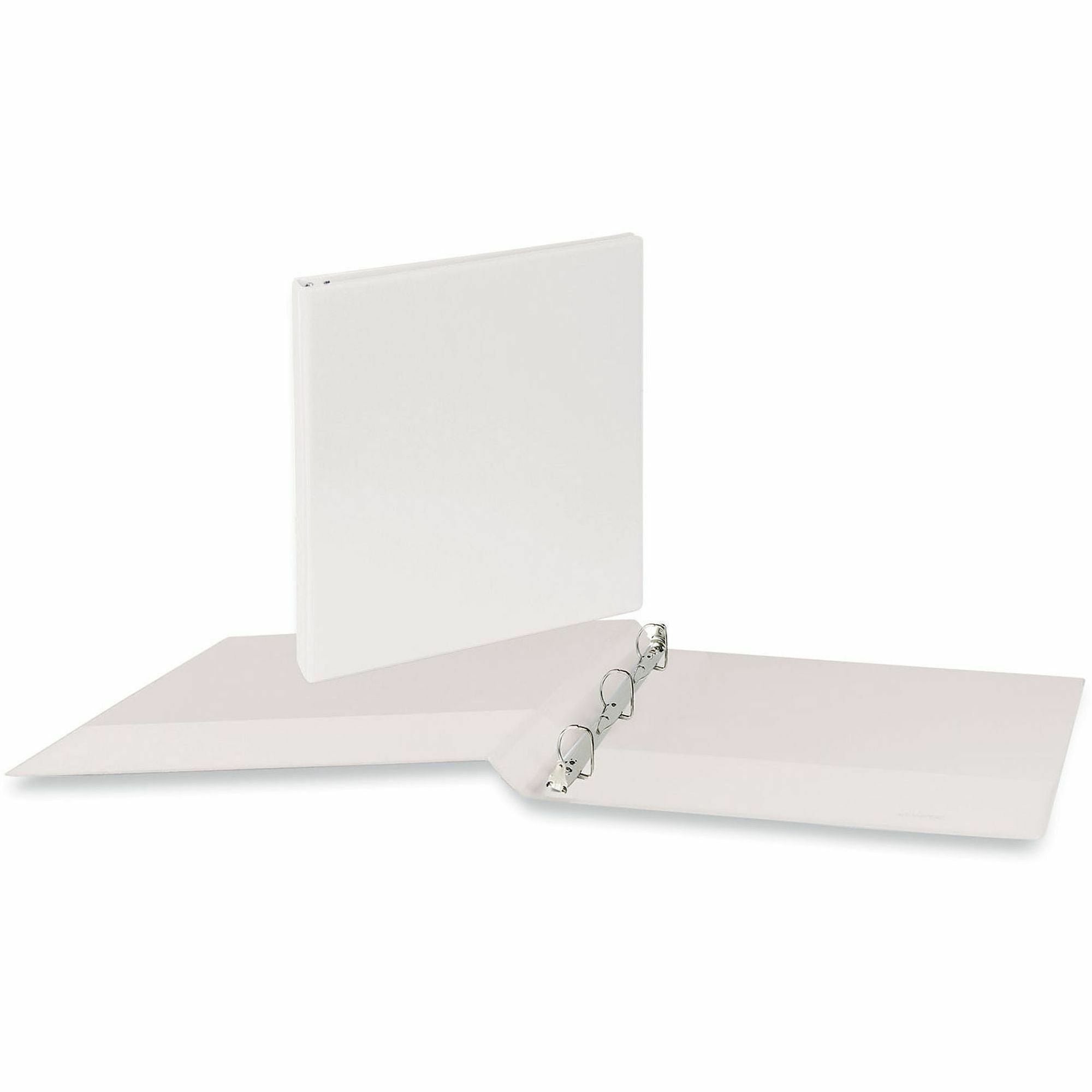 1/2" Binder Capacity - Letter - 8 1/2" x 11" Sheet Size - 120 Sheet Capacity - 3 Ring(s) - Fastener(s): Ring - Pocket(s): 2, Inside Front & Back - Polypropylene - White - Non-stick - 1 Each
