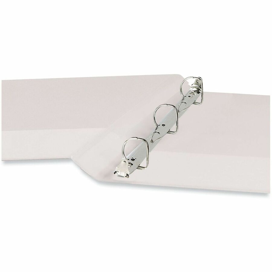 1/2" Binder Capacity - Letter - 8 1/2" x 11" Sheet Size - 120 Sheet Capacity - 3 Ring(s) - Fastener(s): Ring - Pocket(s): 2, Inside Front & Back - Polypropylene - White - Non-stick - 1 Each