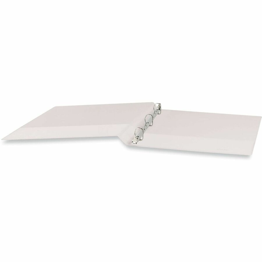 1/2" Binder Capacity - Letter - 8 1/2" x 11" Sheet Size - 120 Sheet Capacity - 3 Ring(s) - Fastener(s): Ring - Pocket(s): 2, Inside Front & Back - Polypropylene - White - Non-stick - 1 Each