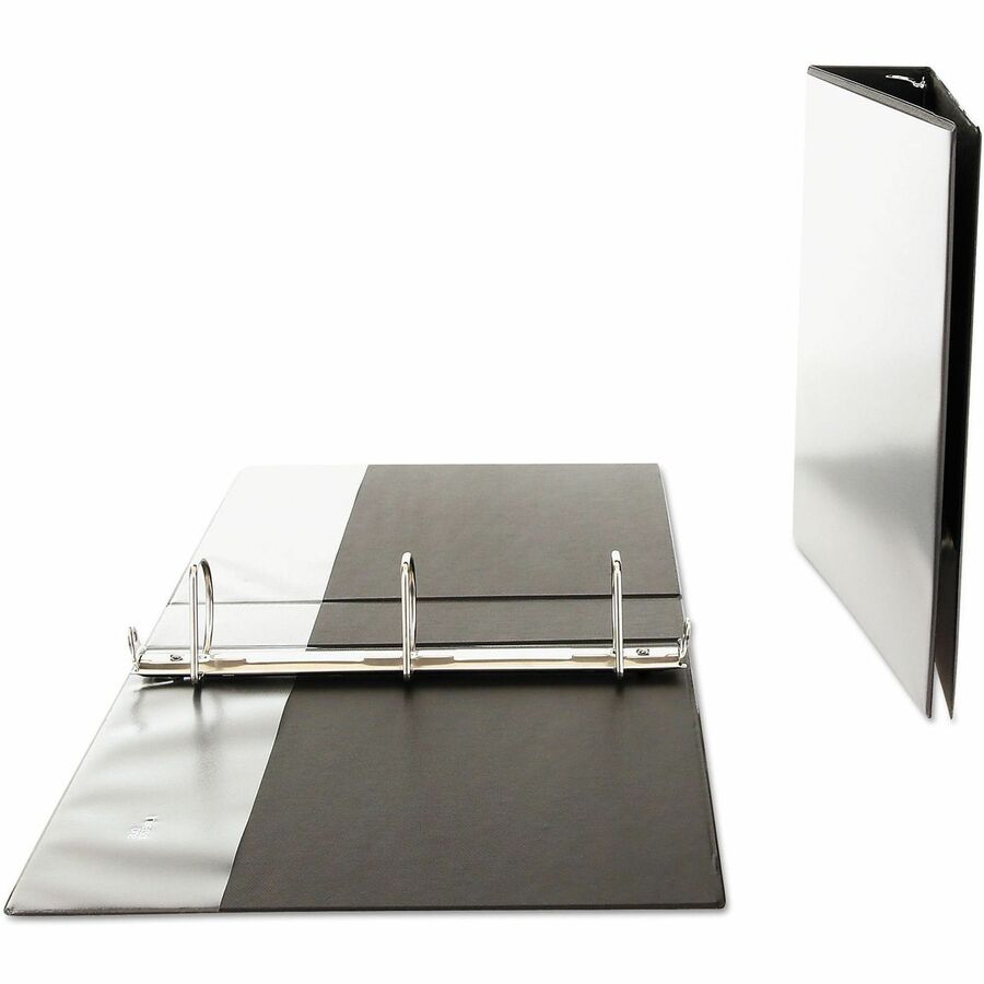 2" Binder Capacity - Letter - 8 1/2" x 11" Sheet Size - 500 Sheet Capacity - 3 Ring(s) - Fastener(s): Ring - Pocket(s): 2, Inside Front & Back - Polypropylene - Black - Non-stick - 1 Each