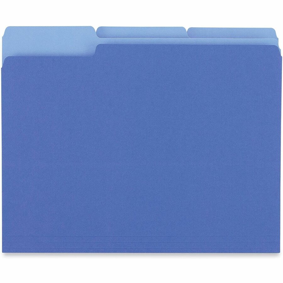 Universal 1/3 Tab Cut Letter Top Tab File Folders, Assorted Tab Position, 11 pt. Stock, 8.5" x 11", Box of 100