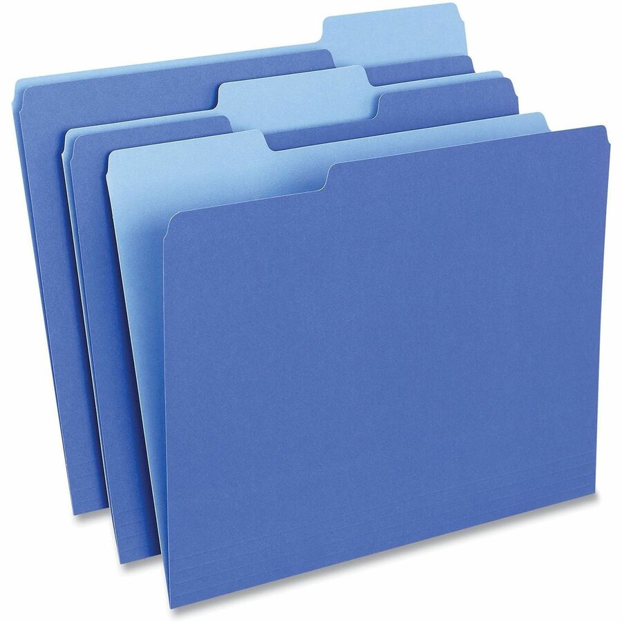 Universal 1/3 Tab Cut Letter Top Tab File Folders, Assorted Tab Position, 11 pt. Stock, 8.5" x 11", Box of 100