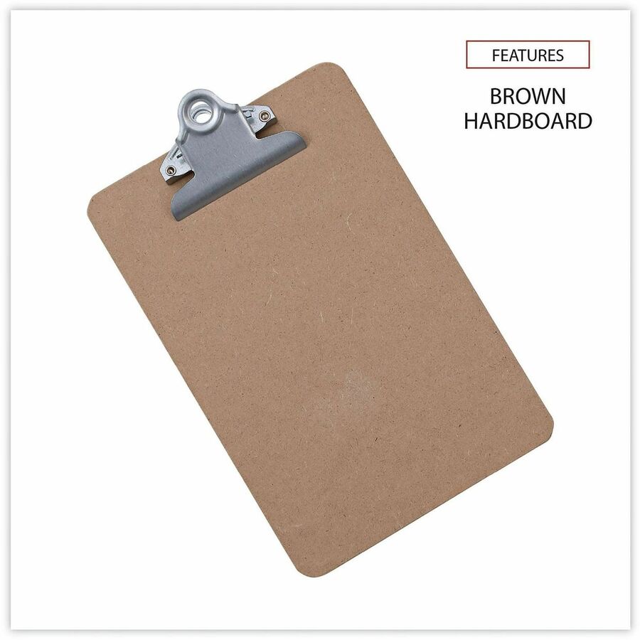 Universal Clipboard - 0.75" Clip Capacity - Storage for Document, Form, Paper - Hardboard - Brown - 1 / Each