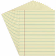 1 Subject(s) - 50 Sheets - Glued - Wide Ruled, Legal Ruled Front Ruling - 16 lb Basis Weight - 11" Height x 8.5" Width - Canary Paper - Chipboard Cover - 1 Dozen