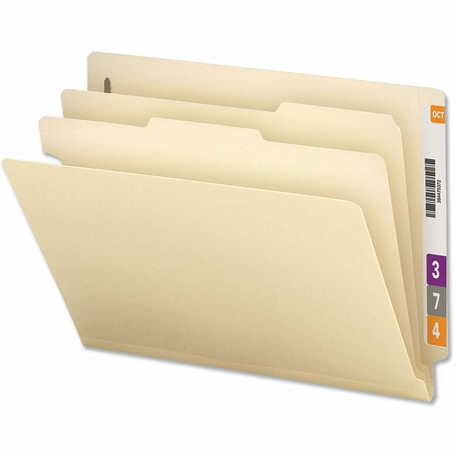 Universal Straight Tab Cut Letter Classification Folder - 8 1/2" x 11" - 2" Expansion - 6 Fastener(s) - 2" Fastener Capacity - End Tab Location - 2 Divider(s) - Manila - 10 Box