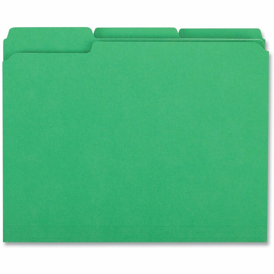 Universal 1/3 Tab Cut Letter Top Tab File Folders, 8.5" x 11", 1" Expansion, Assorted Tab Positions, 11 pt. Stock, Box of 100