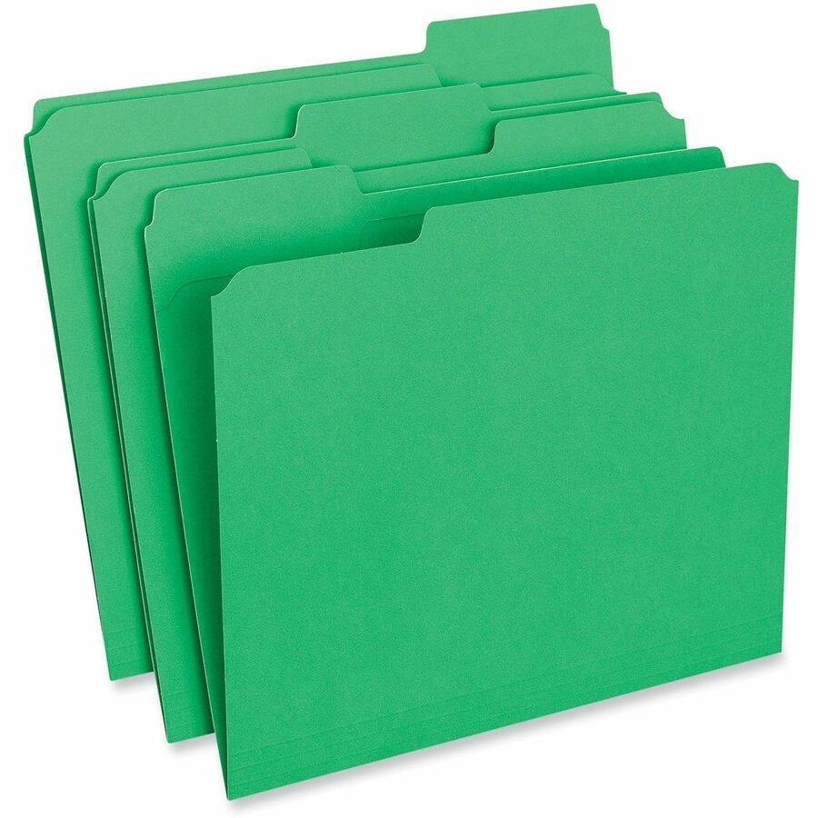 Universal 1/3 Tab Cut Letter Top Tab File Folders, 8.5" x 11", 1" Expansion, Assorted Tab Positions, 11 pt. Stock, Box of 100
