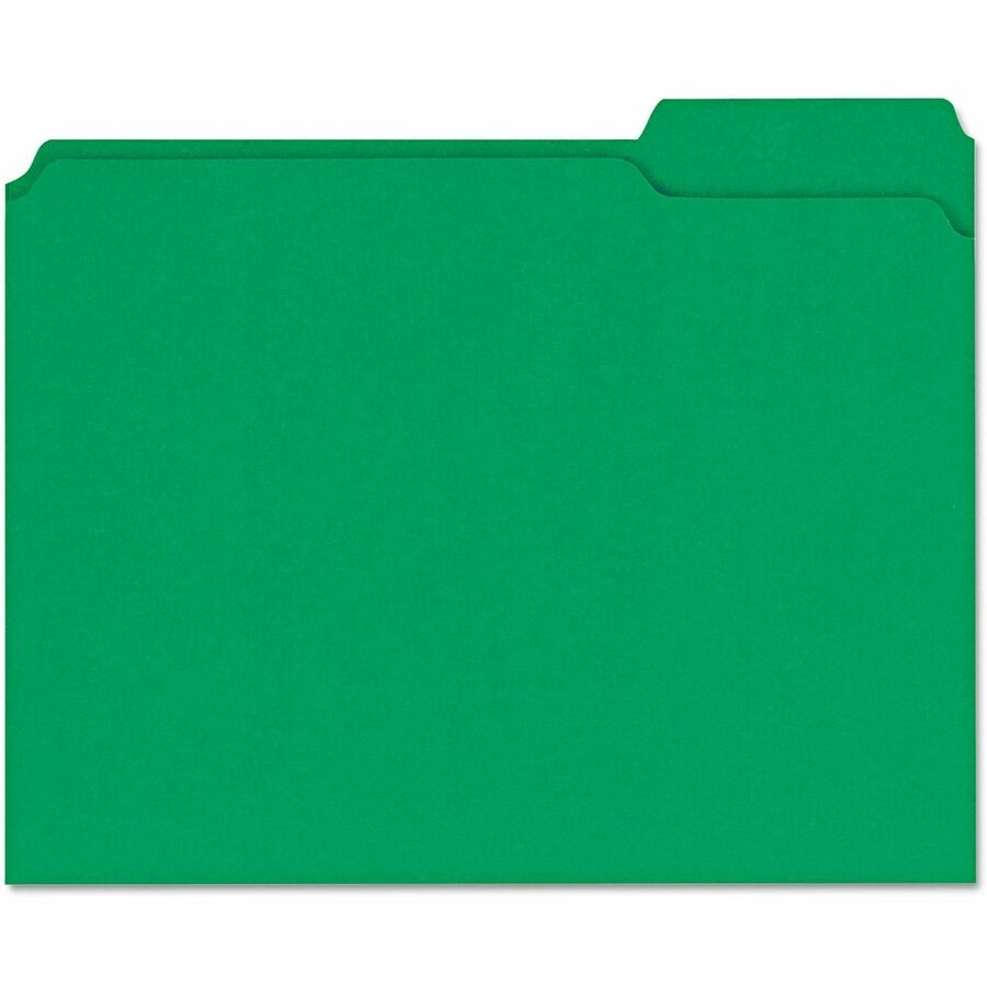 Universal 1/3 Tab Cut Letter Top Tab File Folders, 8.5" x 11", 1" Expansion, Assorted Tab Positions, 11 pt. Stock, Box of 100