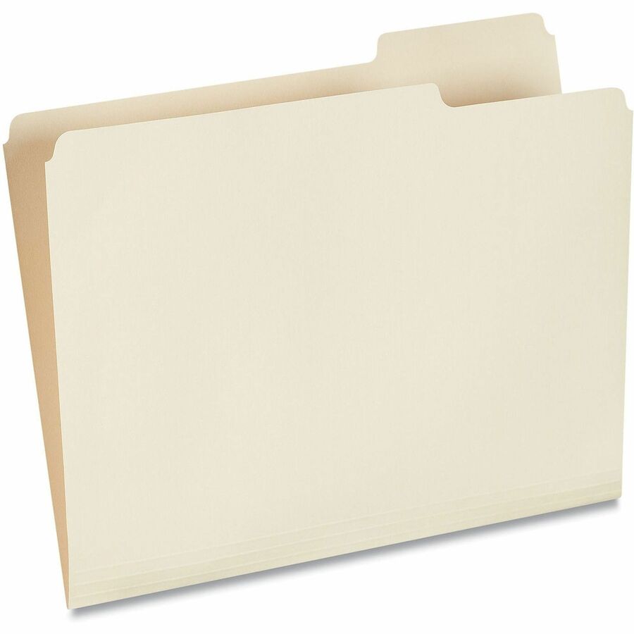 Universal 1/3 Tab Cut Letter Top Tab File Folder - 8 1/2" x 11" - 3/4" Expansion - Right Tab Position - 11 pt. - Manila - 100 Box