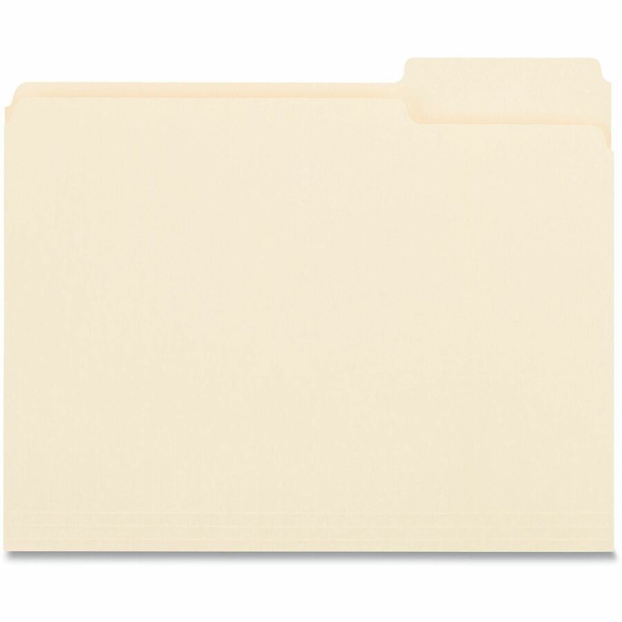 Universal 1/3 Tab Cut Letter Top Tab File Folder - 8 1/2" x 11" - 3/4" Expansion - Right Tab Position - 11 pt. - Manila - 100 Box
