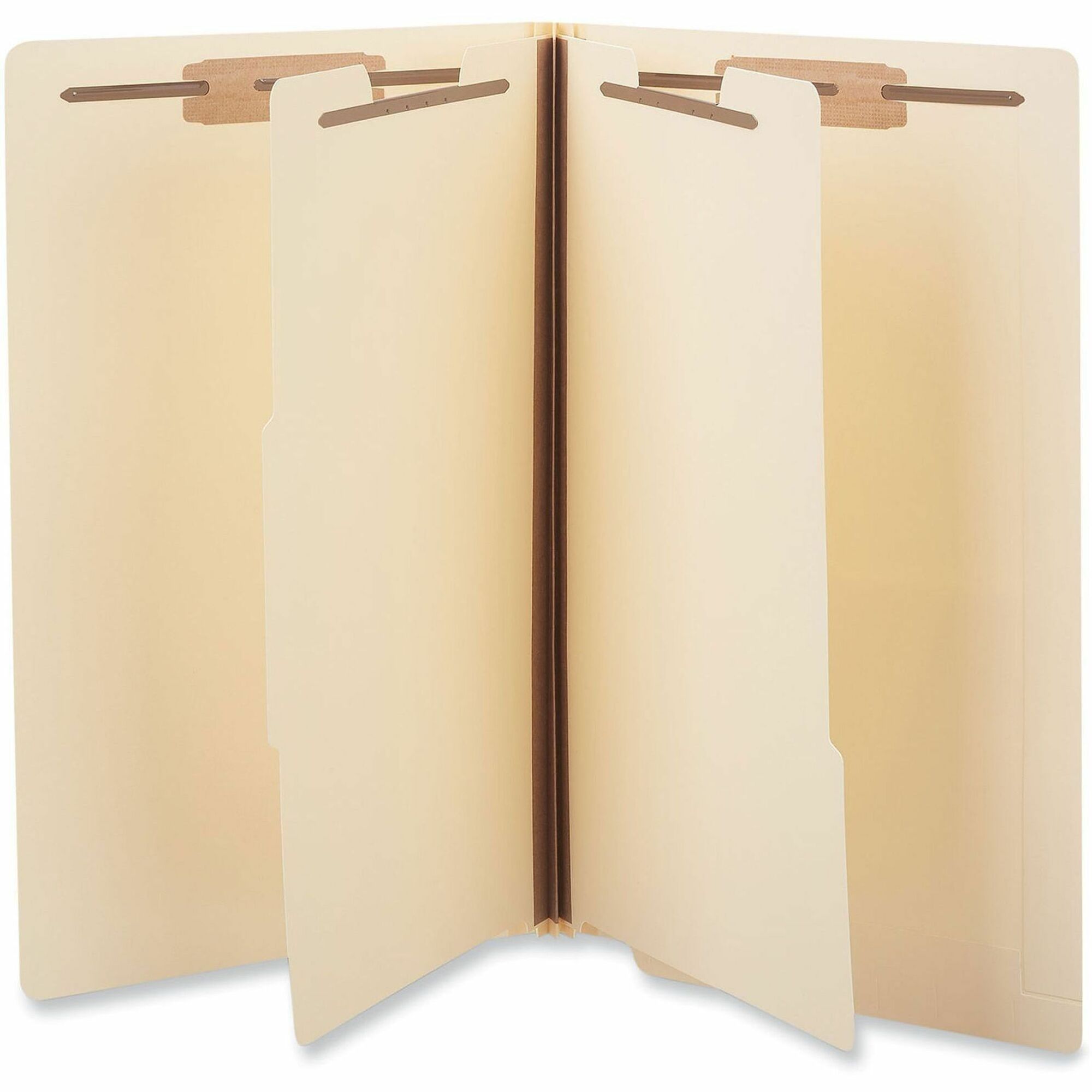 Universal Straight Tab Cut Legal Classification Folder - 8 1/2" x 14" - 2" Expansion - 6 Fastener(s) - 2" Fastener Capacity - End Tab Location - 2 Divider(s) - Manila - 10 Box
